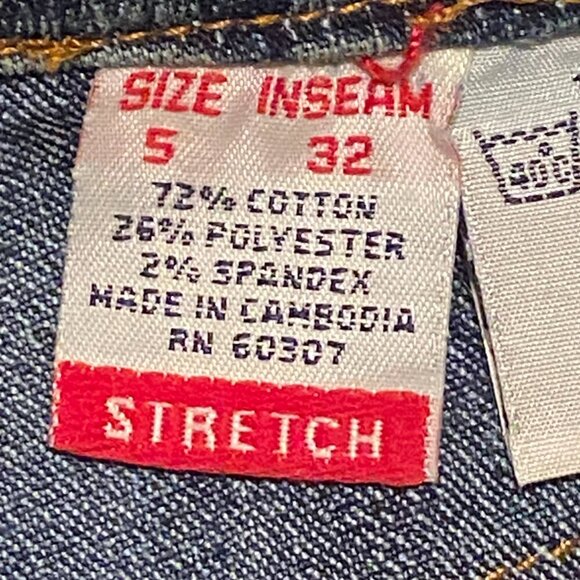 UNIONBAY stretch Blue Jeans Hand Splattered Fabric Paint & Rhinestones Size 5 - Picture 4 of 11